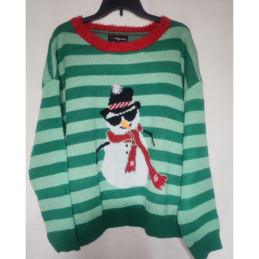 Snow man ugly Christmas sweater by 33 degrees men's 2X